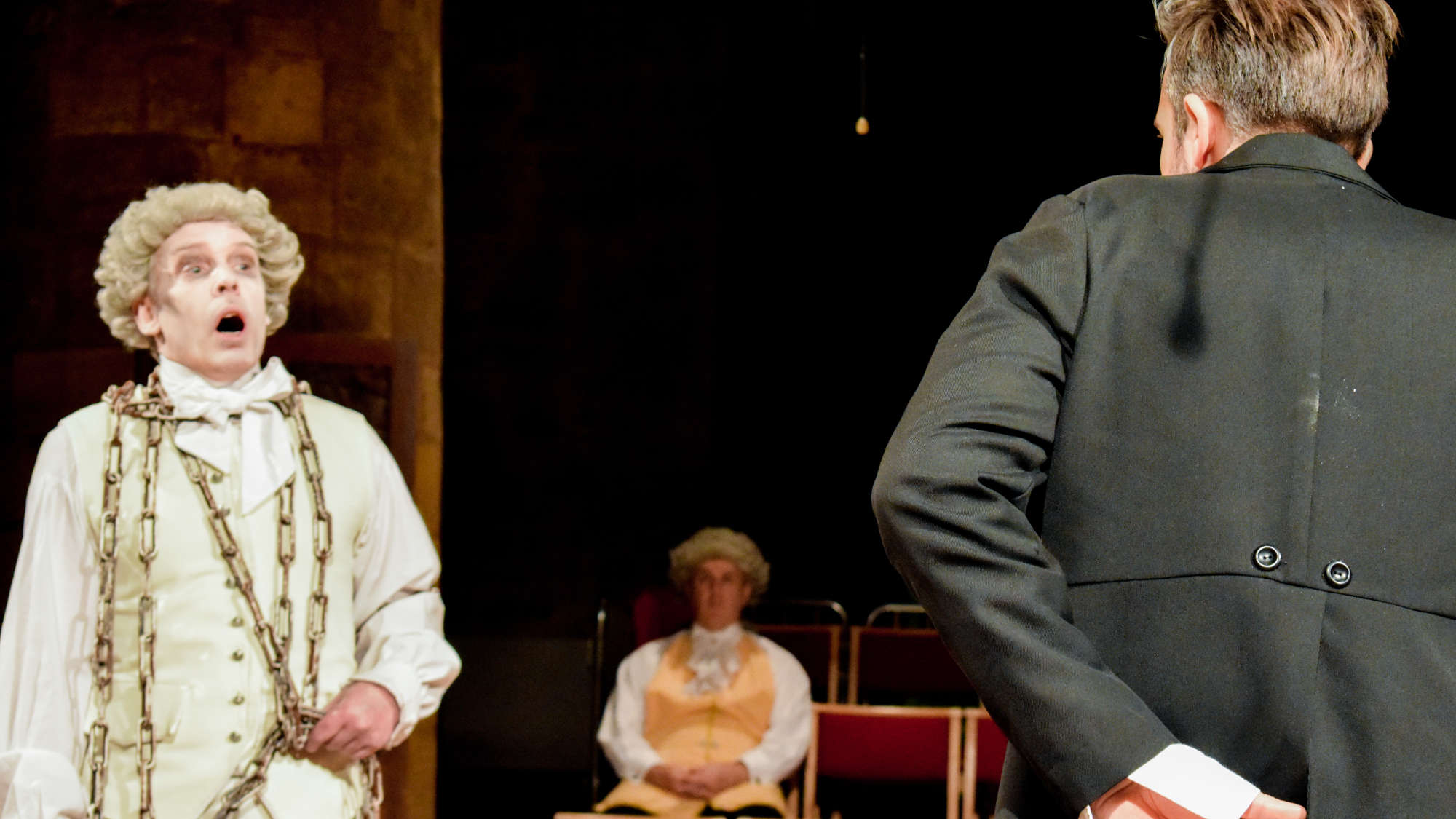Marley's ghost and Scrooge.  Photo by Vicki Holland 